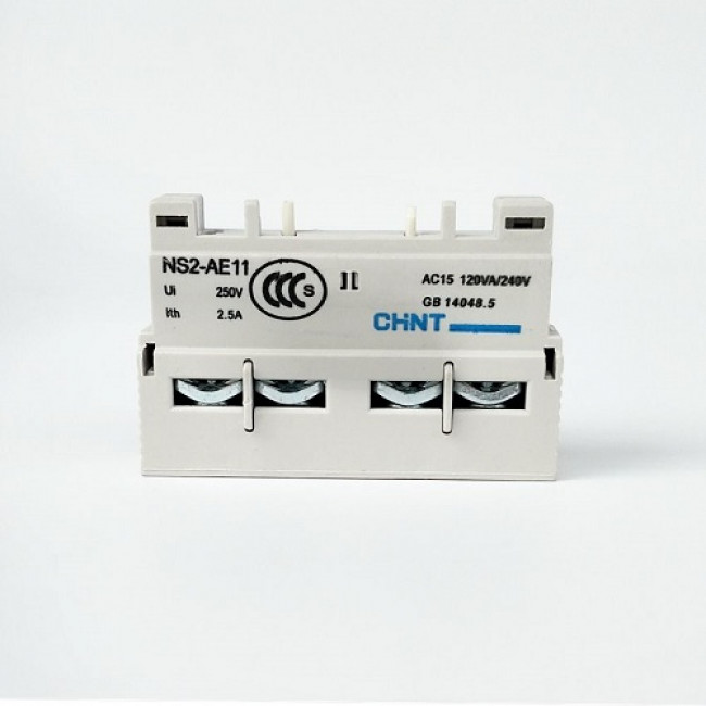 Chint NS2-AE11 Homlokzati Segédérintkező  NS25 Motorvédő kapcsolókhoz 1NO+1NC Érintkezővel
